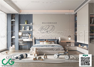 Modern boy room kid room children room 24 3d model
