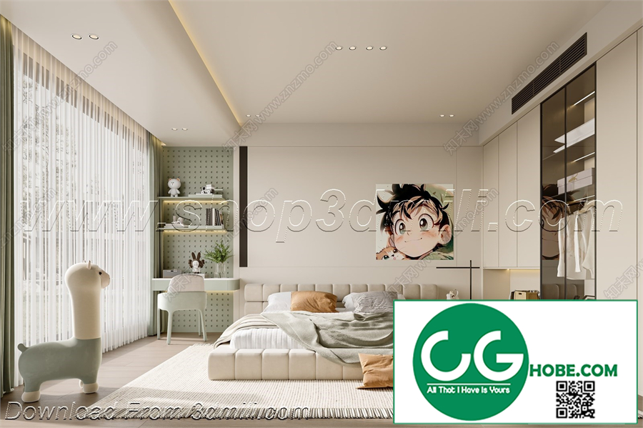 Modern boy room kid room children room 25 3d model
