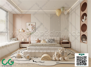 Modern Girl room kid room children room 18 3d model