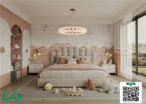 Modern Girl room kid room children room 19 3d model