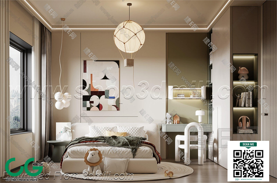 Modern boy room kid room children room 28 3d model