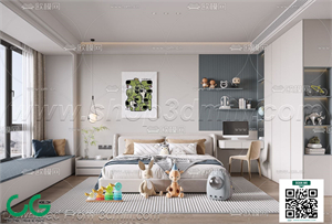 Modern boy room kid room children room 30 3d model