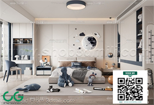Modern boy room kid room children room 31 3d model