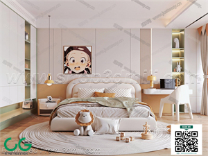Modern Girl room kid room children room 24 3d model