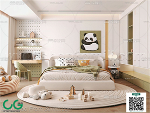 Modern Girl room kid room children room 26 3d model