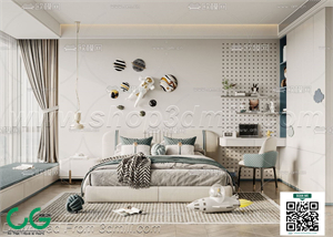 Modern boy room kid room children room 01 3d model