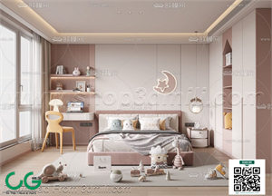 Modern Girl room kid room children room 03 3d model