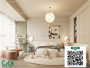 Modern boy room kid room children room 03 3d model