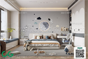 Modern boy room kid room children room 05 3d model