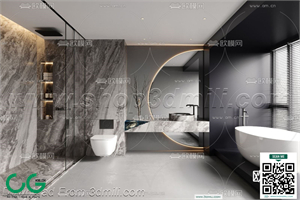 Modern bathroom 01 3d model
