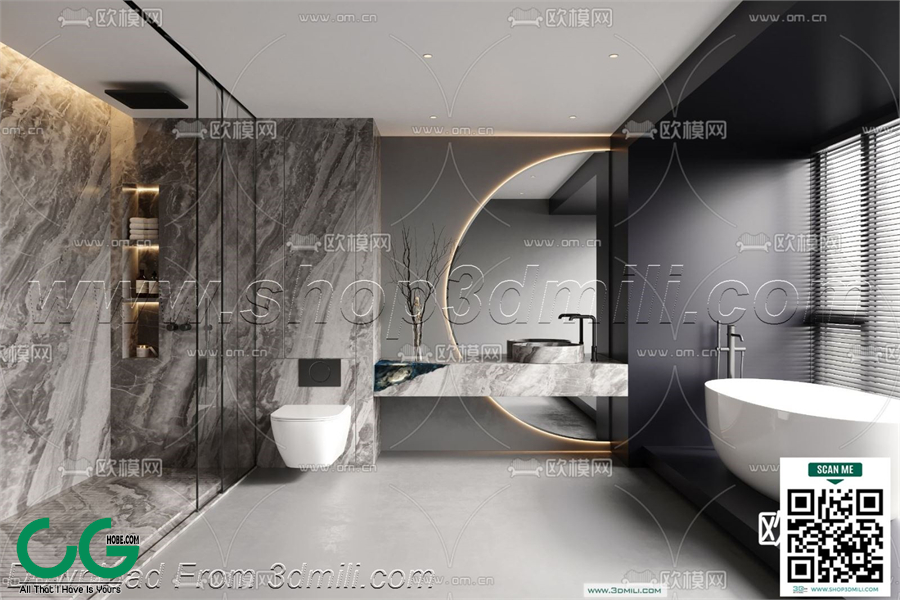 Modern bathroom 01 3d model