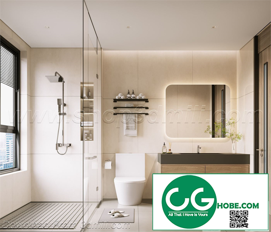 Modern bathroom 02 3d model