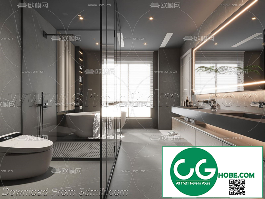 Modern bathroom 03 3d model