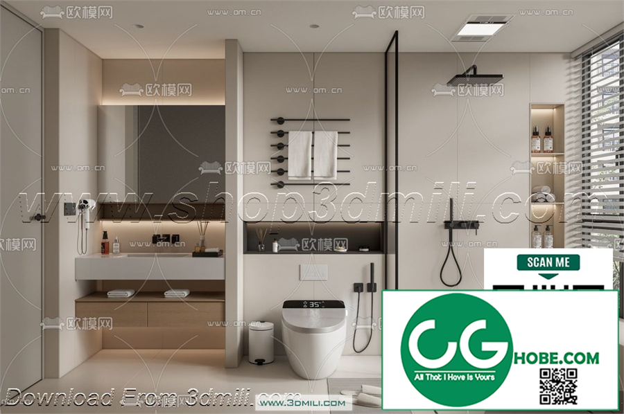 Modern bathroom 04 3d model
