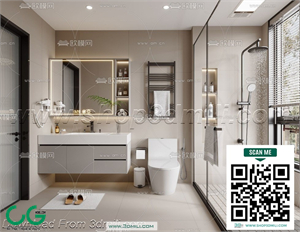 Modern bathroom 08 3d model