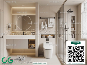 Modern bathroom 09 3d model