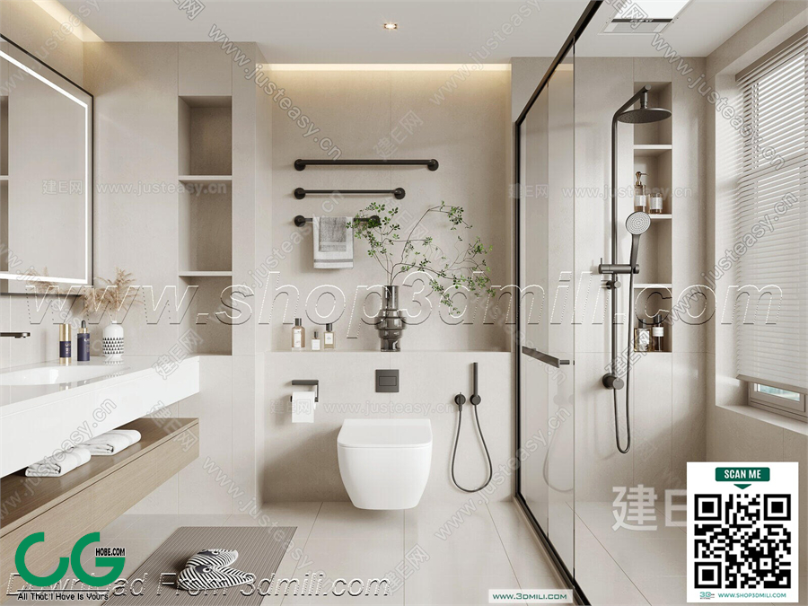 Modern bathroom 11 3d model