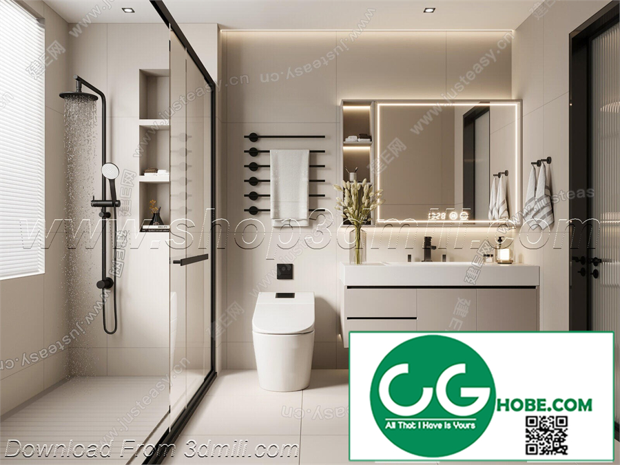 Modern bathroom 12 3d model