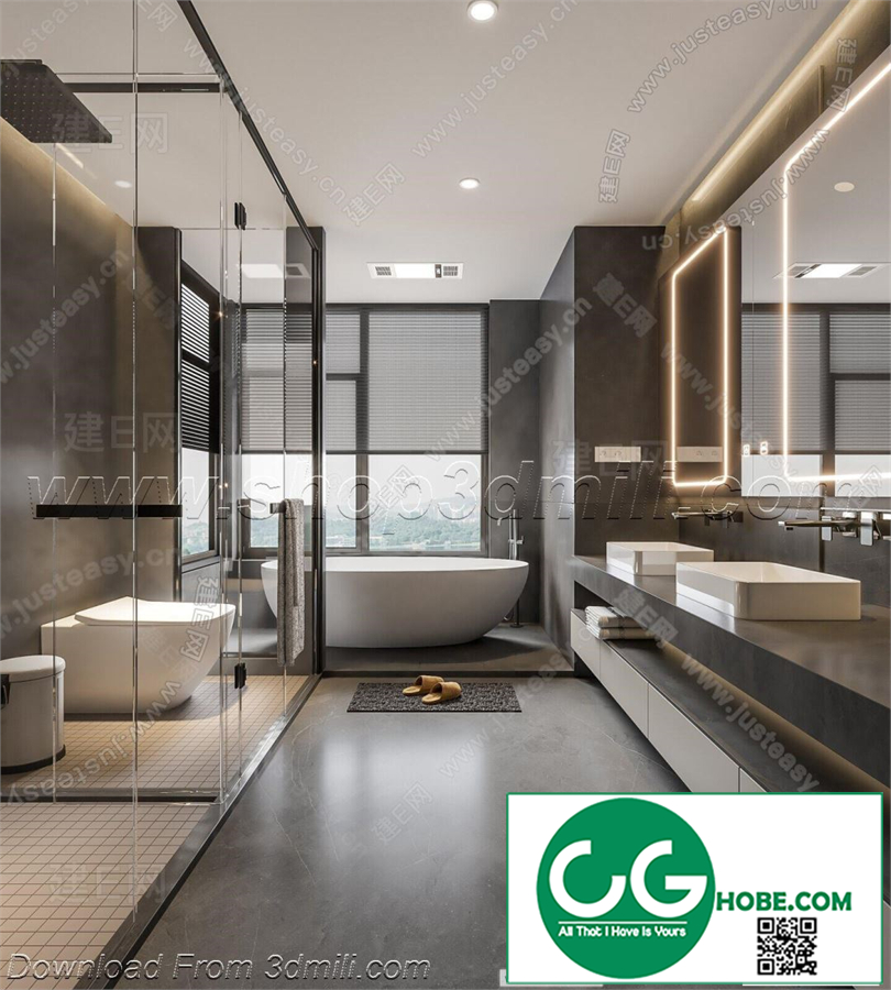 Modern bathroom 13 3d model