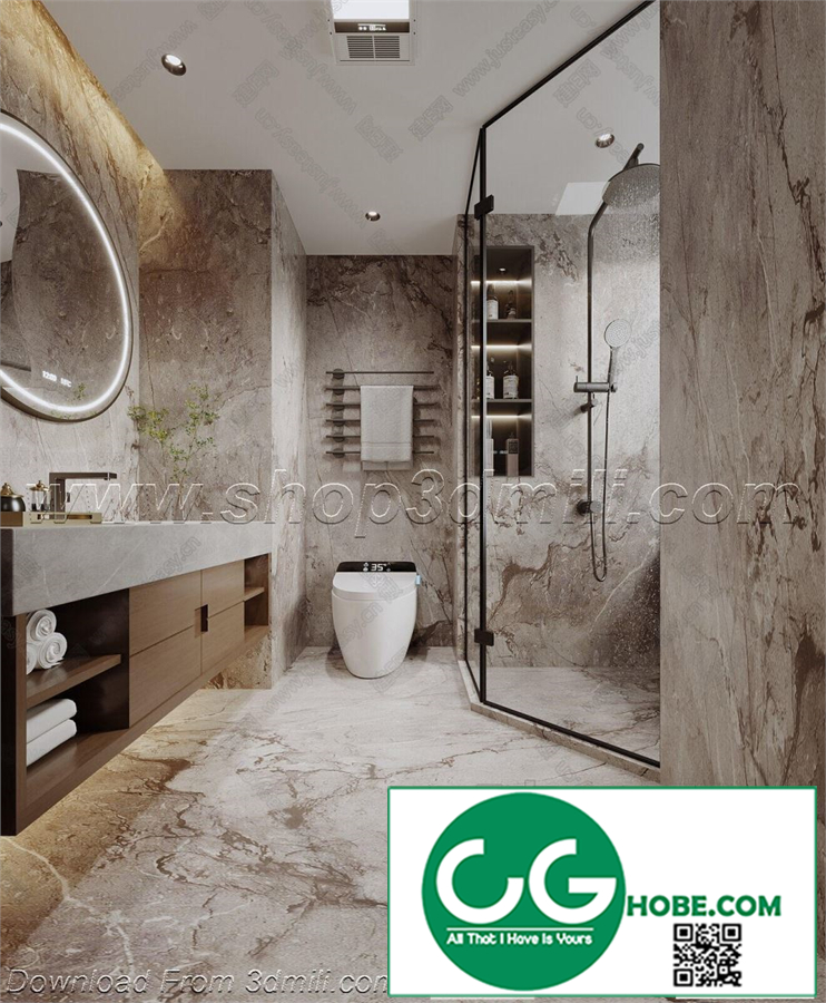 Modern bathroom 16 3d model