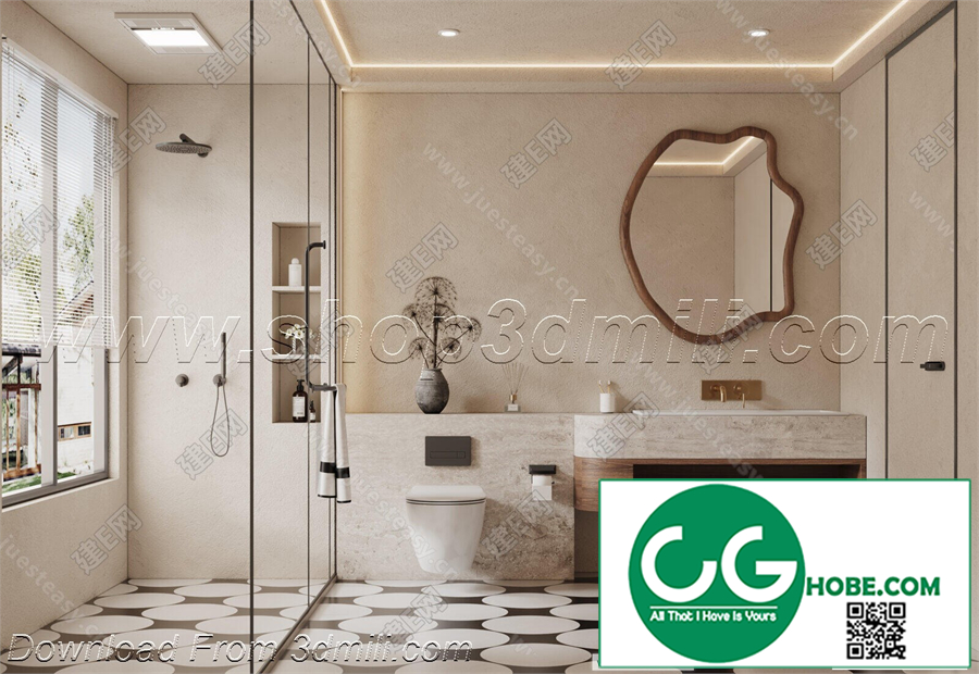 Modern bathroom 17 3d model