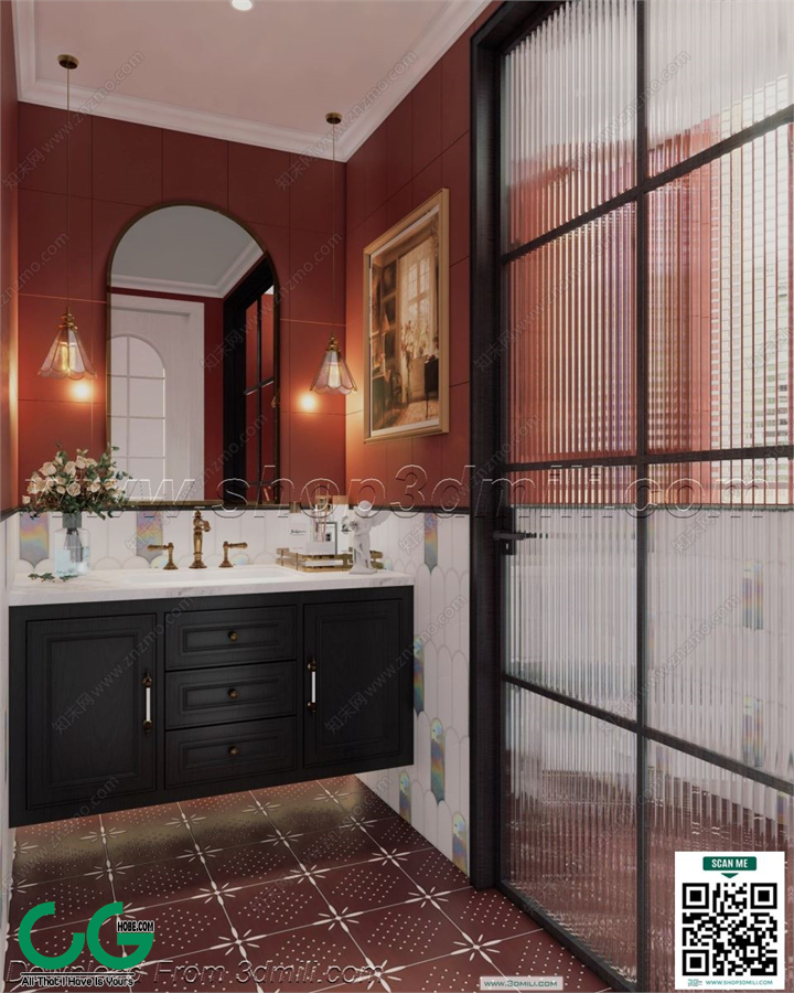 Modern bathroom 18 3d model