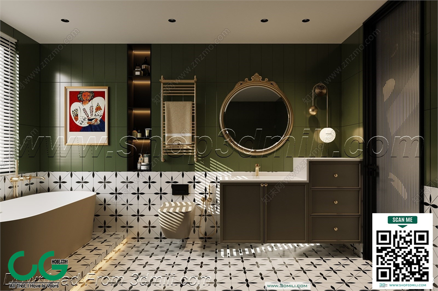 Modern bathroom 23 3d model 