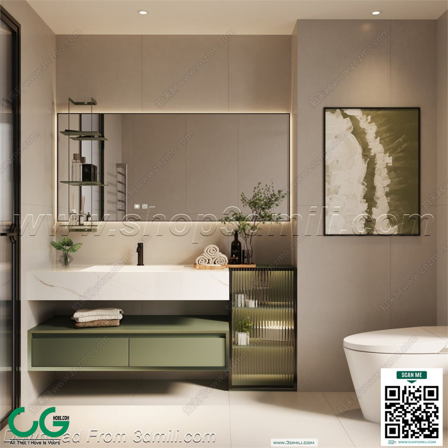 Modern bathroom 24 3d model
