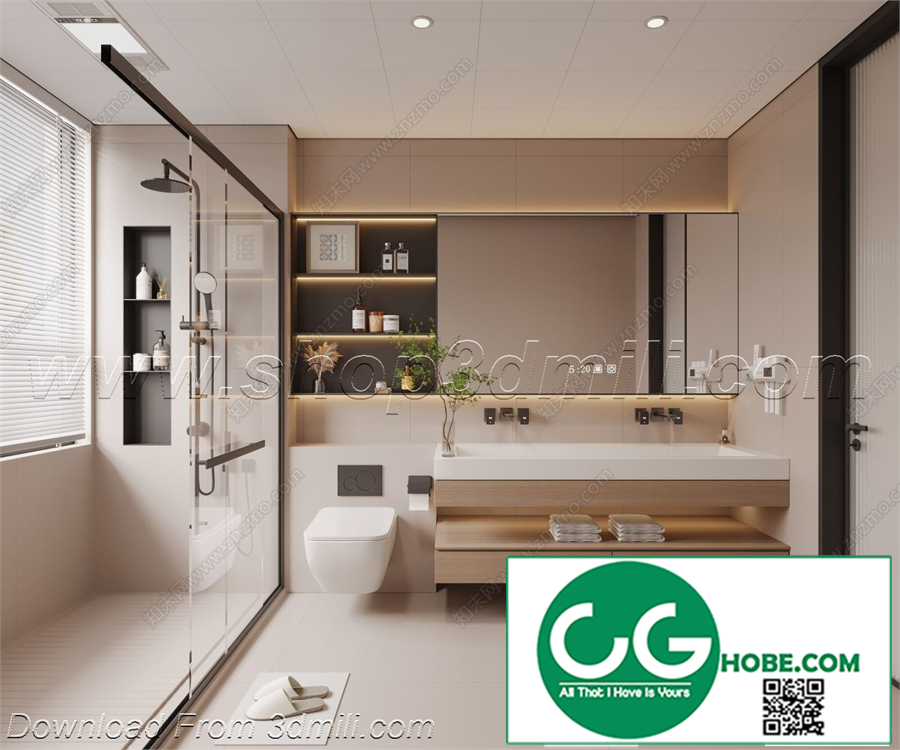 Modern bathroom 25 3d model