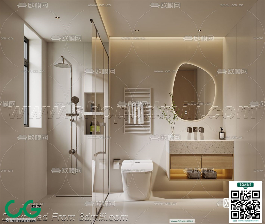 Modern bathroom 38 3D model