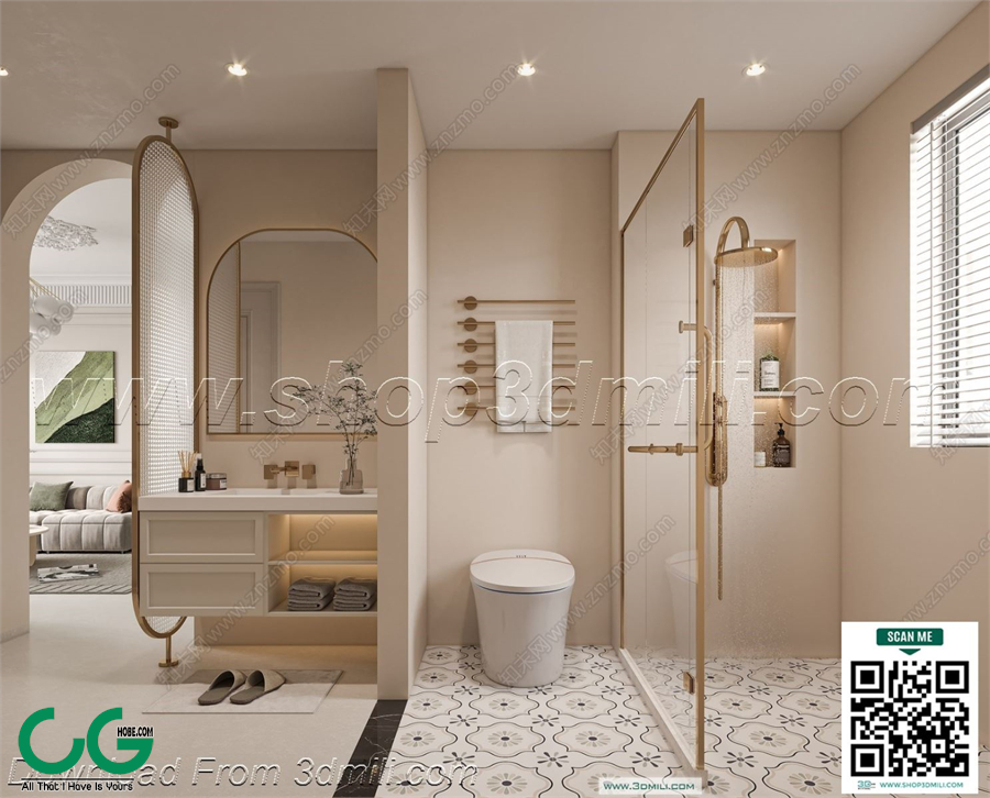Modern bathroom 40 3d model