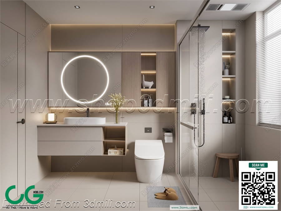 Modern bathroom 44 3d model