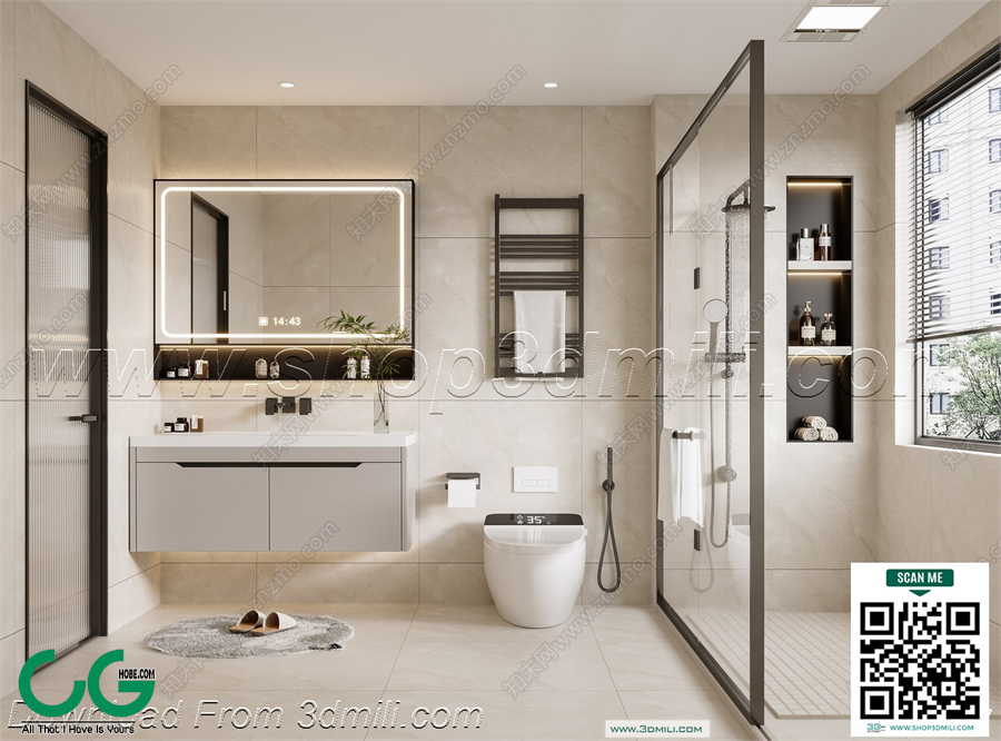 Modern bathroom 46 3d model