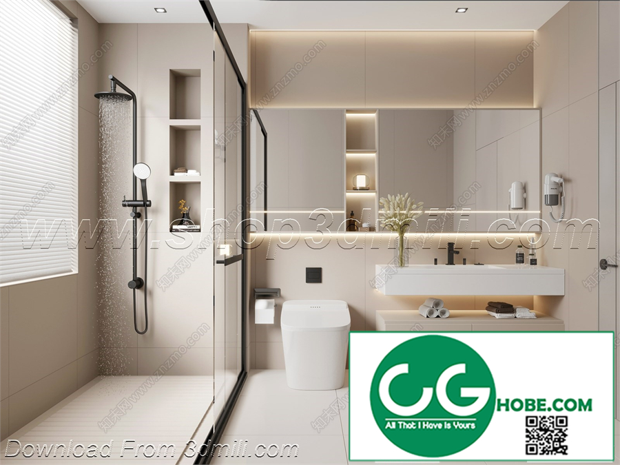 Modern bathroom 47 3d model