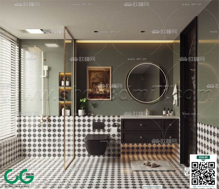 Modern bathroom 48 3d model