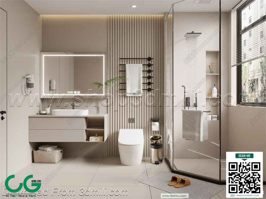 Modern bathroom 51 3d model