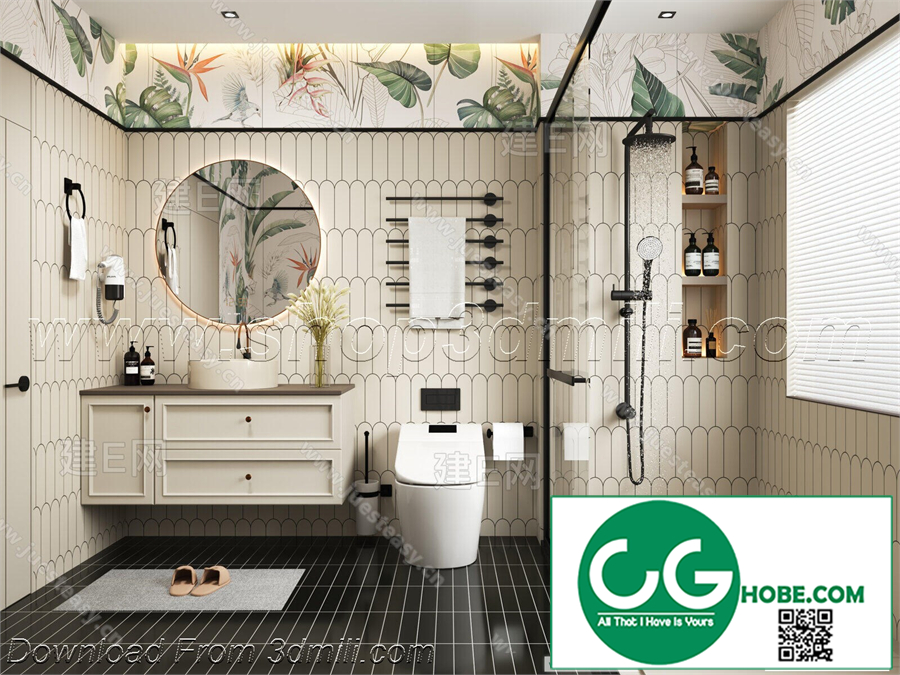 Modern bathroom 54 3d model