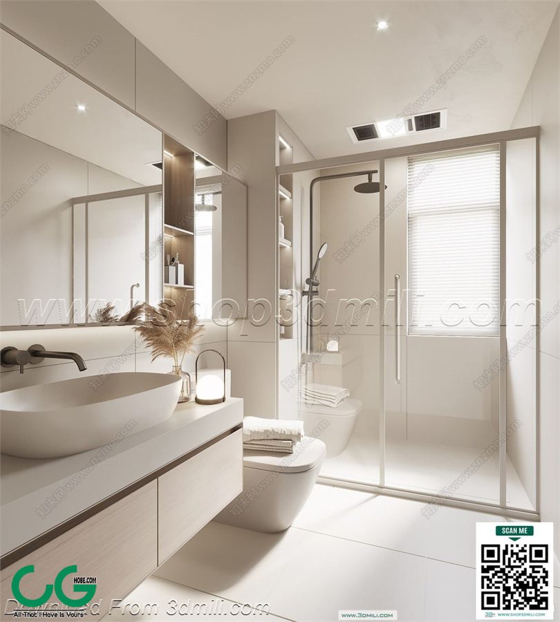 Modern bathroom 58 3d model