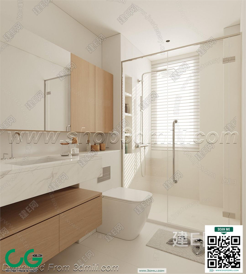 Modern bathroom 60 3d model