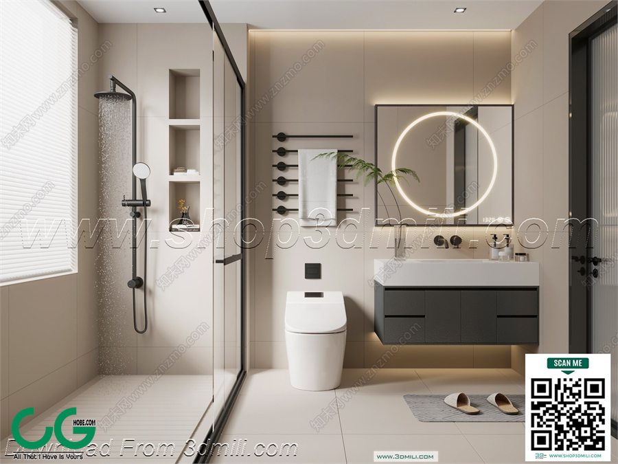 Modern bathroom 65 3d model