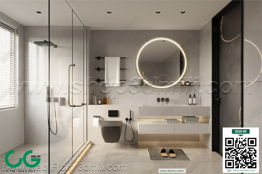 Modern bathroom 67 3d model