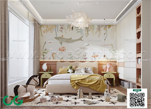 Modern boy room kid room children room 39 3d model
