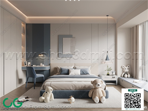 Modern boy room kid room children room 42 3d model