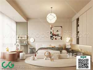 Modern Girl room kid room children room 38 3d model