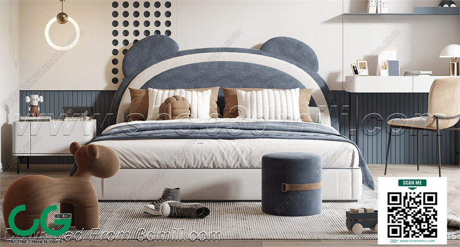 Modern boy room kid room children room 40 3d model