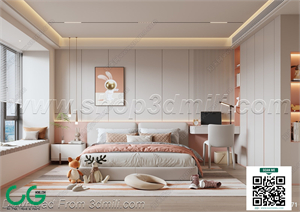 Modern Girl room kid room children room 35 3d model