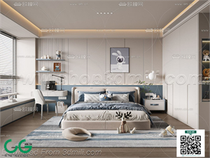 Modern boy room kid room children room 36 3d model