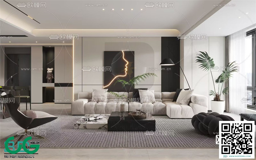 Living room Modern style 3dsmax File 16
