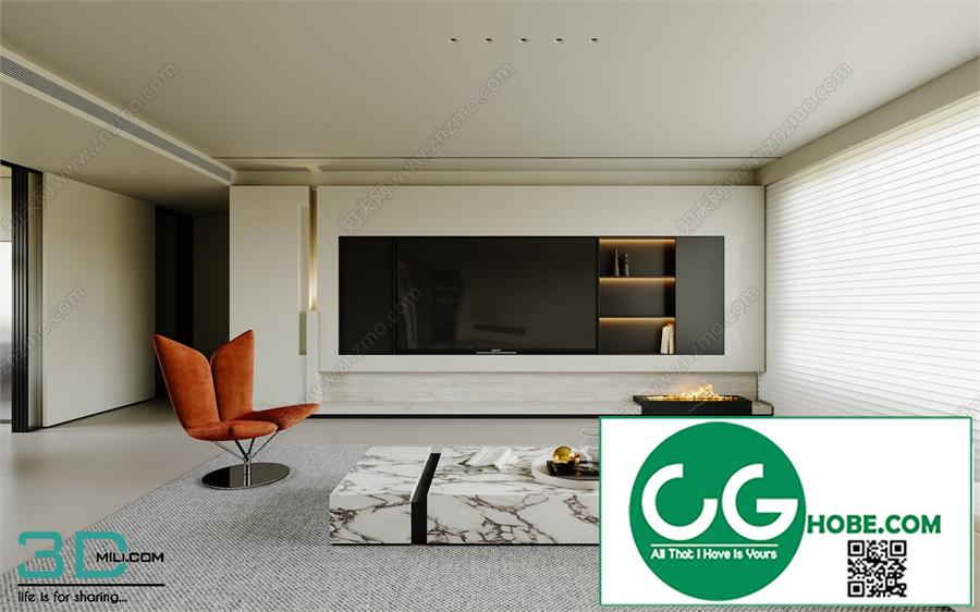 Living room Modern style 3dsmax File 52