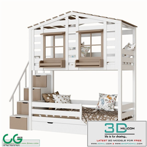 Children's 2-level bed lodge Bilbao